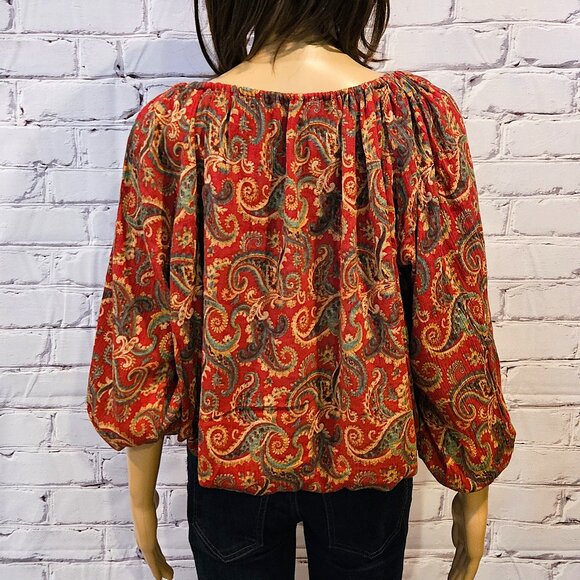 DENIM & SUPPLY RALPH LAUREN - Boho red paisley cotton blend top - Picture 9 of 12